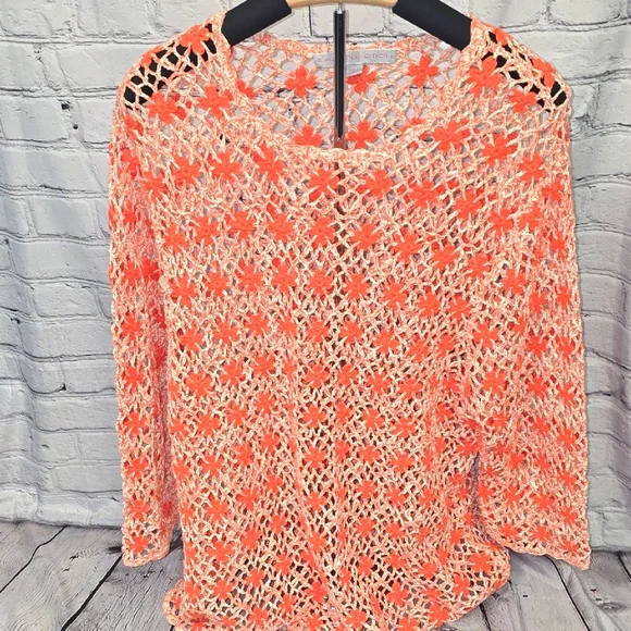 S.A. Collection Crochet Mesh Sweater, 2X - Picture 1 of 7